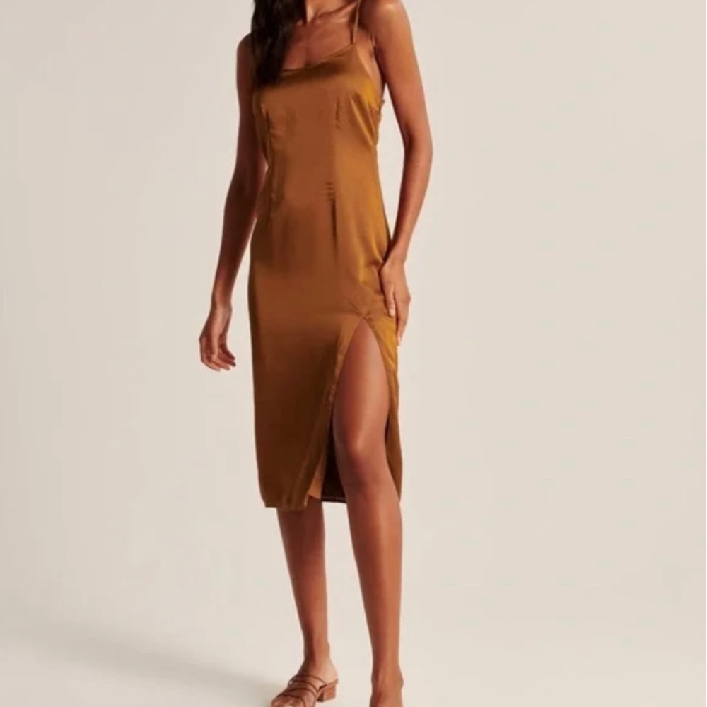 Abercrombie Satin Midi Slip Dress | Size Medium